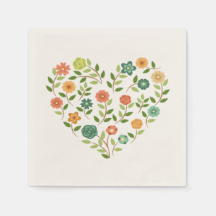 Floral Heart Napkin