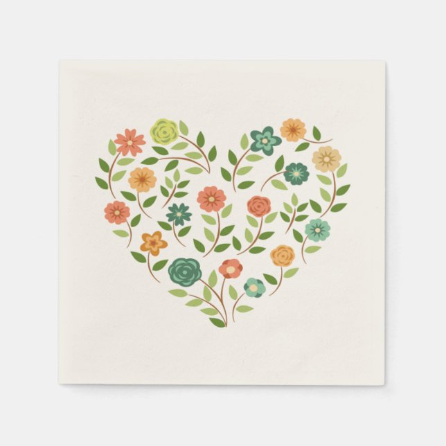 Floral Heart Napkin (Front)