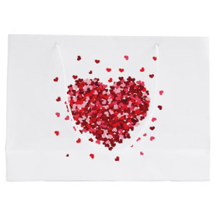 Floral Heart of love Valentines Day Large Gift Bag