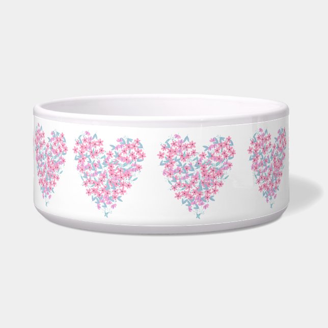 Floral heart, Pink and blue flowers on heart shape (Front)