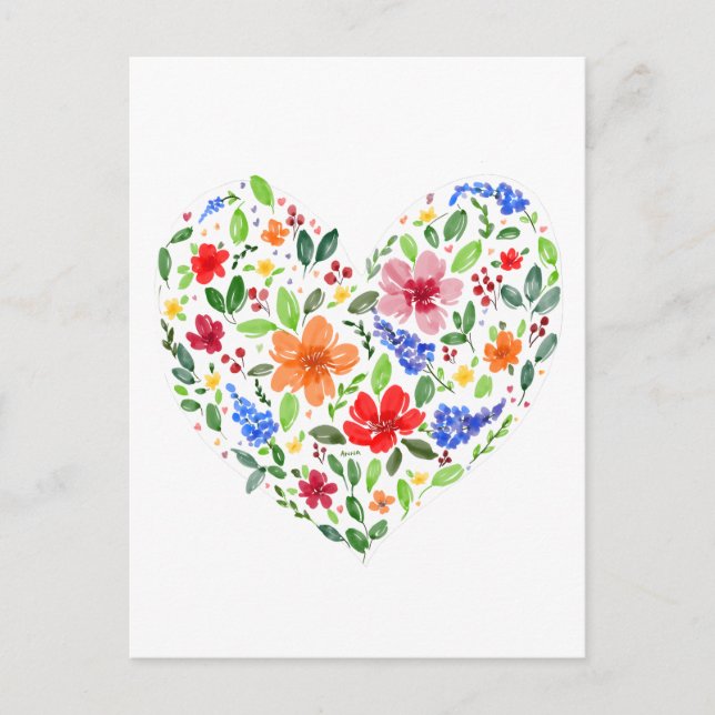 Floral Heart Postcard (Front)