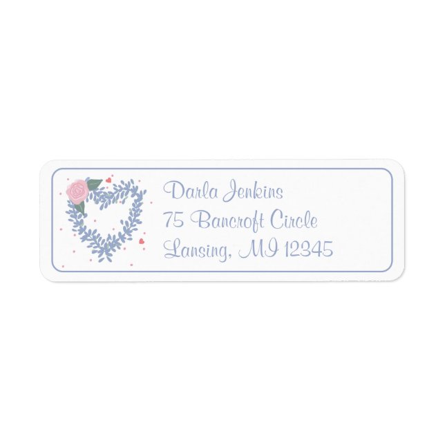 Floral Heart Return Address Label (Front)