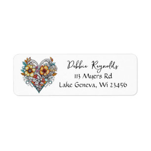 Floral Heart Romantic Personalised