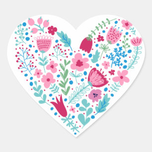 Floral Heart Sticker