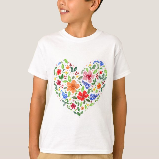 Floral Heart T-Shirt (Front)
