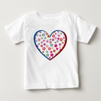 Floral Heart Toddler Ruffle Dress Baby T-Shirt