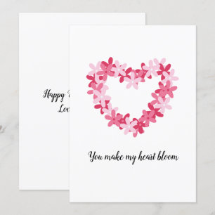 Floral Heart Valentine Holiday Card