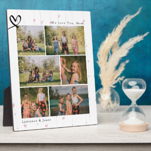Floral Heart We Love You Abuela Mum Photo Collage Plaque