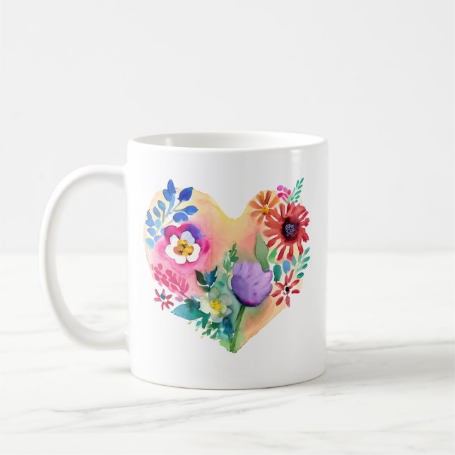Floral Heart with Aunt Quote Coffee Mug (Left)