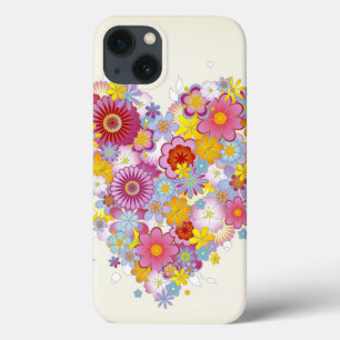 Floral heart with butterflies iPhone 13 case
