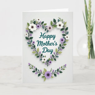 Floral Heart Wreath Design Card
