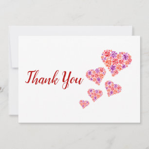 Floral Hearts  Thank You Card
