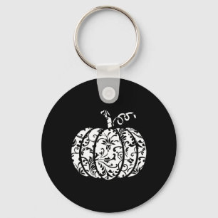 Floral Hello Fall Pumpkin Season Fall Vibes Hallow Key Ring