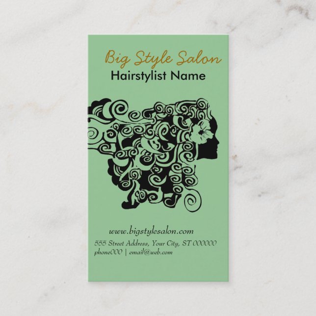 Floral Henna Hair Stylist Salon Spa Hairstylist Appointment Card (Front)