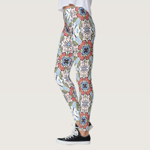 Floral Henna Mandala Coloful Leggings
