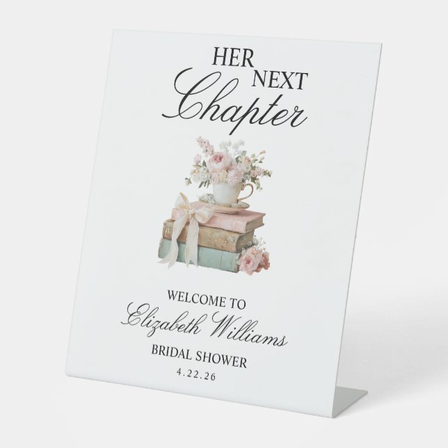 Floral Her Next Chapter Bridal Shower Welcome Sign (Front)