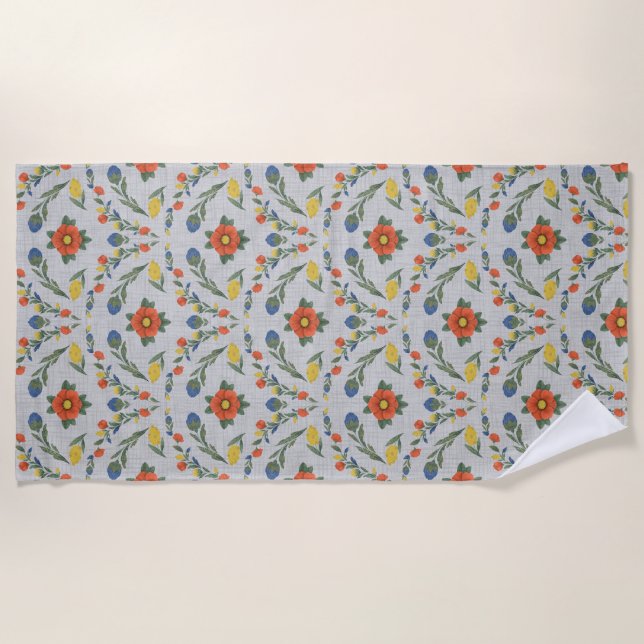 Floral Heritage Beach Blanket (Front)
