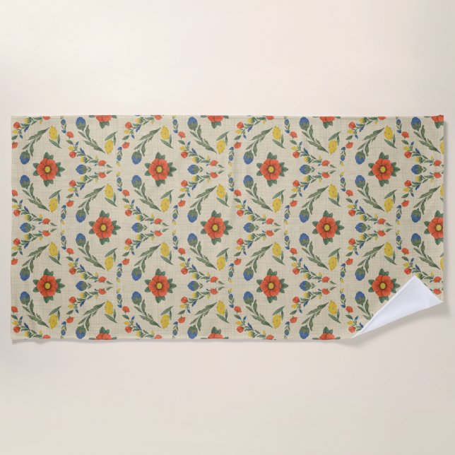 Floral Heritage Beach Blanket (Front)