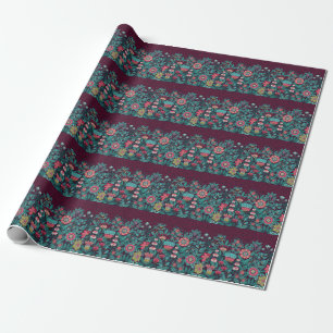 Floral Heritage: Hand Drawn Vintage Elegance Wrapping Paper