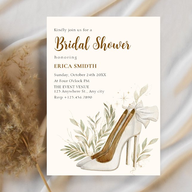 Floral high heels bridal shower invitation (Creator Uploaded)