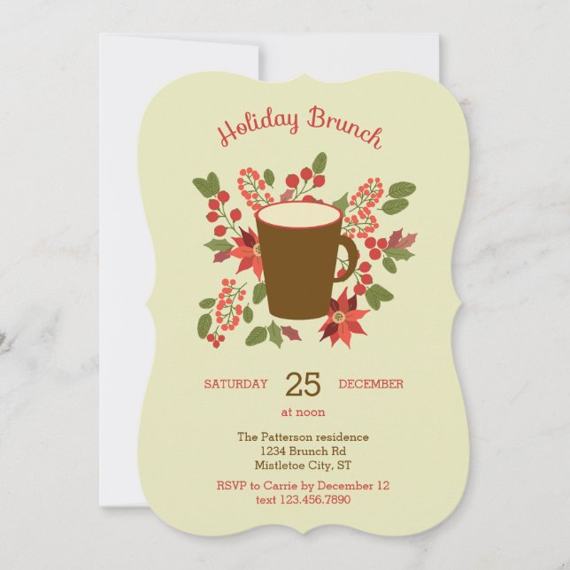 Floral Holiday Brunch Invitation (Front)
