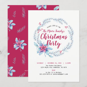 Floral Holiday / Christmas Party Invitation