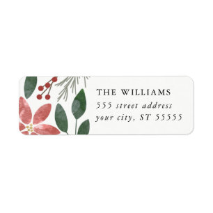 Floral Holiday - Return address label