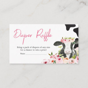 Floral Holy Cow Baby Shower Diaper Raffle Enclosure Card