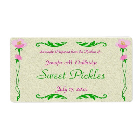 Floral Home Canning Jar Label Template Shipping Label