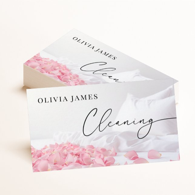 Floral Home Cleaning Maid Housekeeper service Business Card (Creator Uploaded)