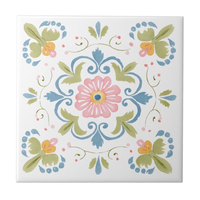 Floral home decor ceramic tiles  (Front)
