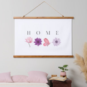 Floral Home Decor with Butterflies Hanging Tapestry