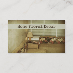 Floral Home Interior Designer Decor Furnishings Business Card