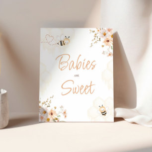 Floral Honey Bee Baby Shower Babies Are Sweet Sign