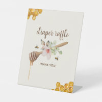 Floral Honey Bee Baby Shower Diaper Raffle