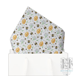 Floral Honey Bees Tissue Paper