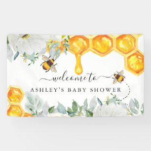 Floral Honeycomb Bumble Bee   Baby Shower Banner