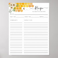 Floral Honeycomb Bumblebee Bee Kitchen Recipe