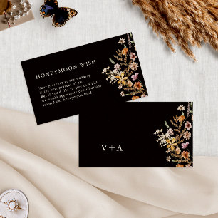 Floral Honeymoon Wish Enclosure Card