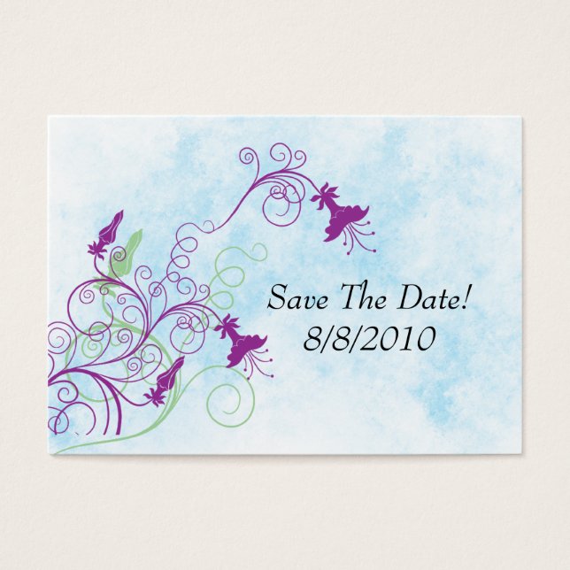 Floral Honeysuckles - Save The Date Profile Card (Front)