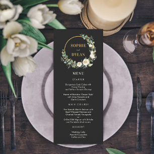 Floral Hoop EDITABLE COLOR Wedding Menu Card