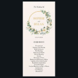 Floral Hoop EDITABLE COLOR Wedding Program Programme<br><div class="desc">Simply elegant programs that are perfect for sharing important details of your special day with your guests. Visit our website at berryberrysweet.com for stylish stationery designs and personalised gifts!</div>
