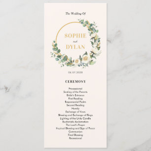 Floral Hoop EDITABLE COLOR Wedding Program Programme