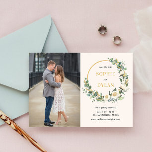 Floral Hoop Editable Colour Save The Date Card
