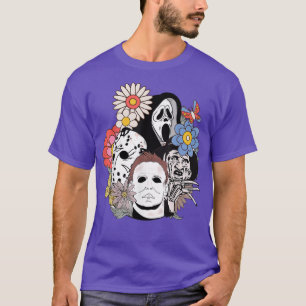 Floral Horror Characters Halloween, Horror Charact T-Shirt