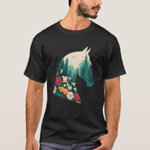 Floral Horse Art Nature Forest Trees Wildflowers T-Shirt