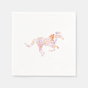Floral Horse Equestrian Horses Racing Stable Gift Napkin