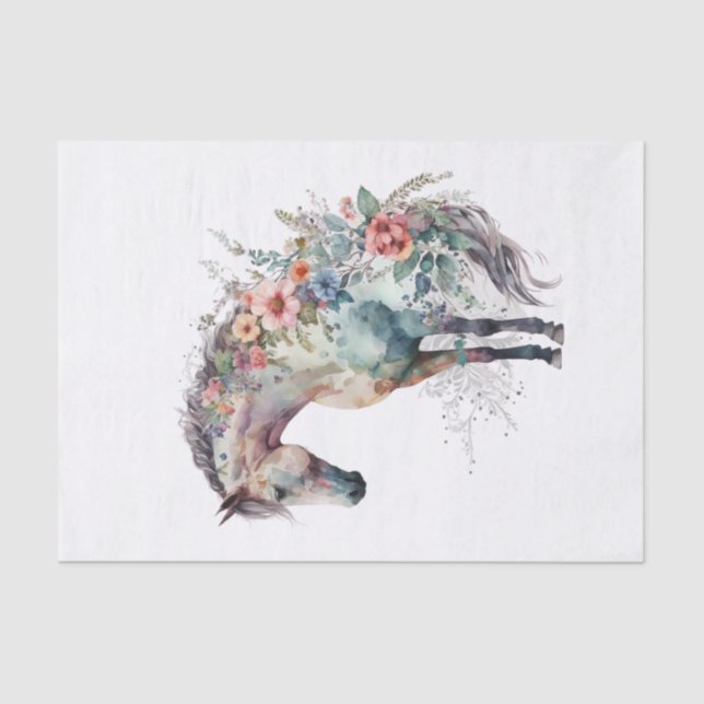 Floral Horse II Tissue Paper (Front)