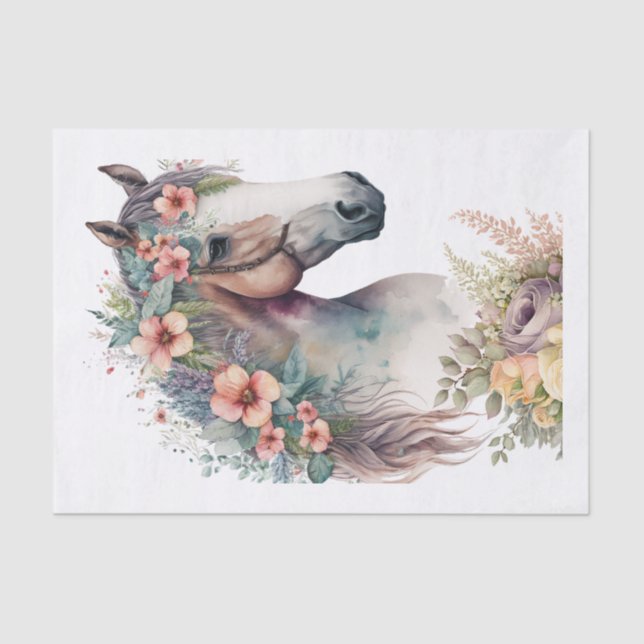 Floral Horse III Tissue Paper (Front)