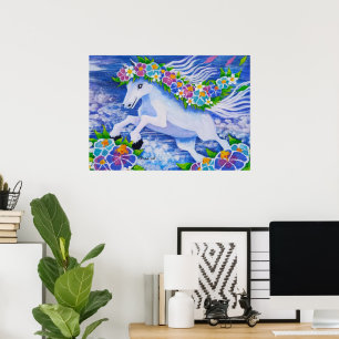 Floral Horse Poster